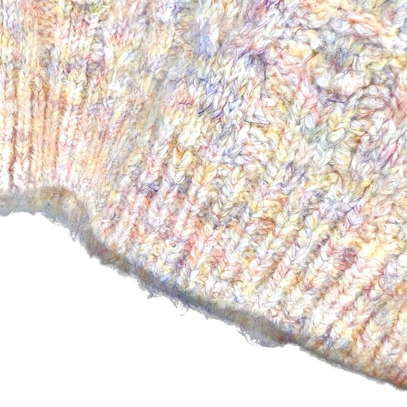 Anthropologie Heartloom Freya Cozy Chunky Knit Neutral Pastel Sweater NWT Medium - Picture 12 of 16